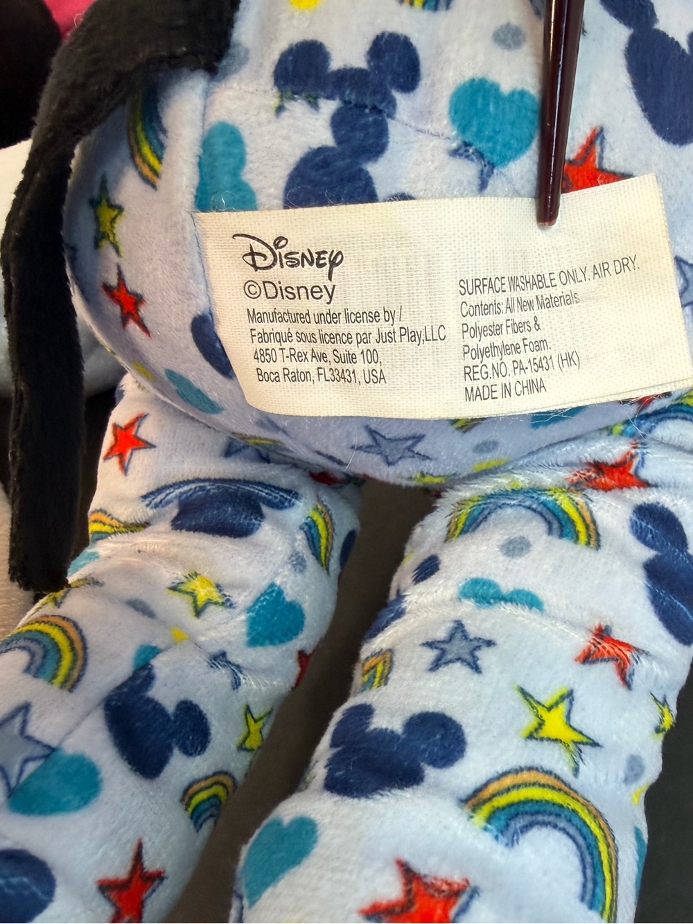 Disney Plush Pair Mickey & Minnie Pajamas Bedtime Sleep Just Play Rare Blue Pink - Picture 10 of 14